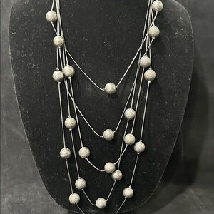 New York & Company Multi-Strand Silver Necklace